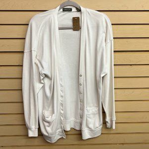 White 90s Vintage Button Up Cardigan